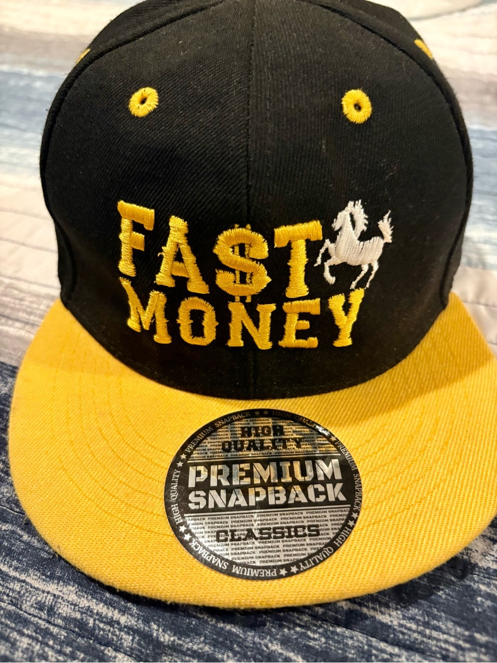 Fast Money Black & Yellow Snapback Hat